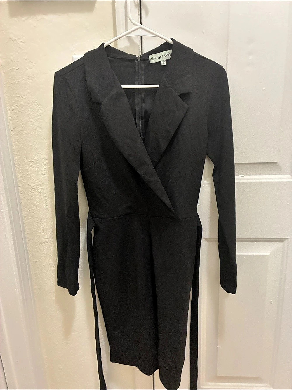 Almost Famous Black Long Sleeve Midi Dress Like New